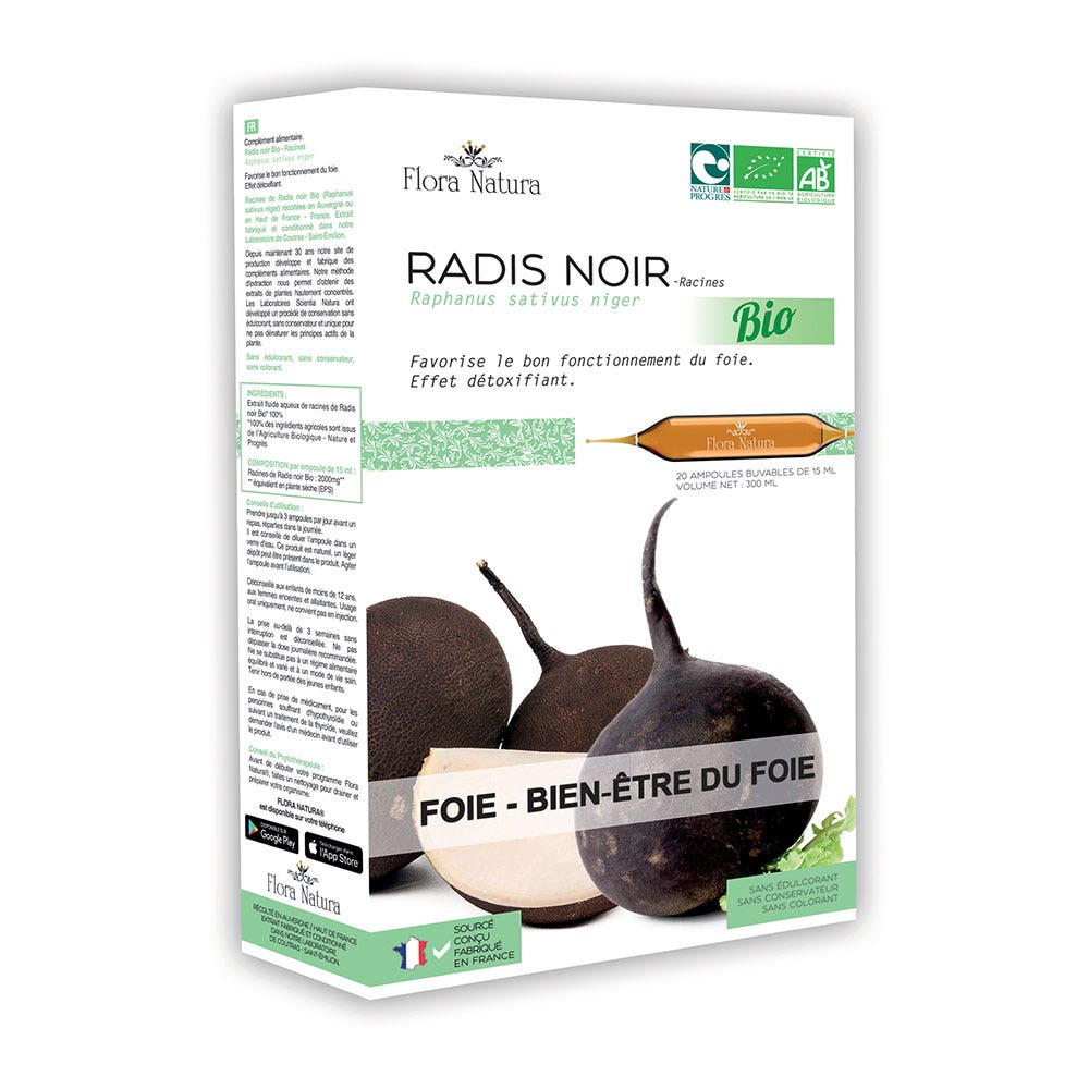 Flora Natura Rábano negro ecológico 20 ampollas
