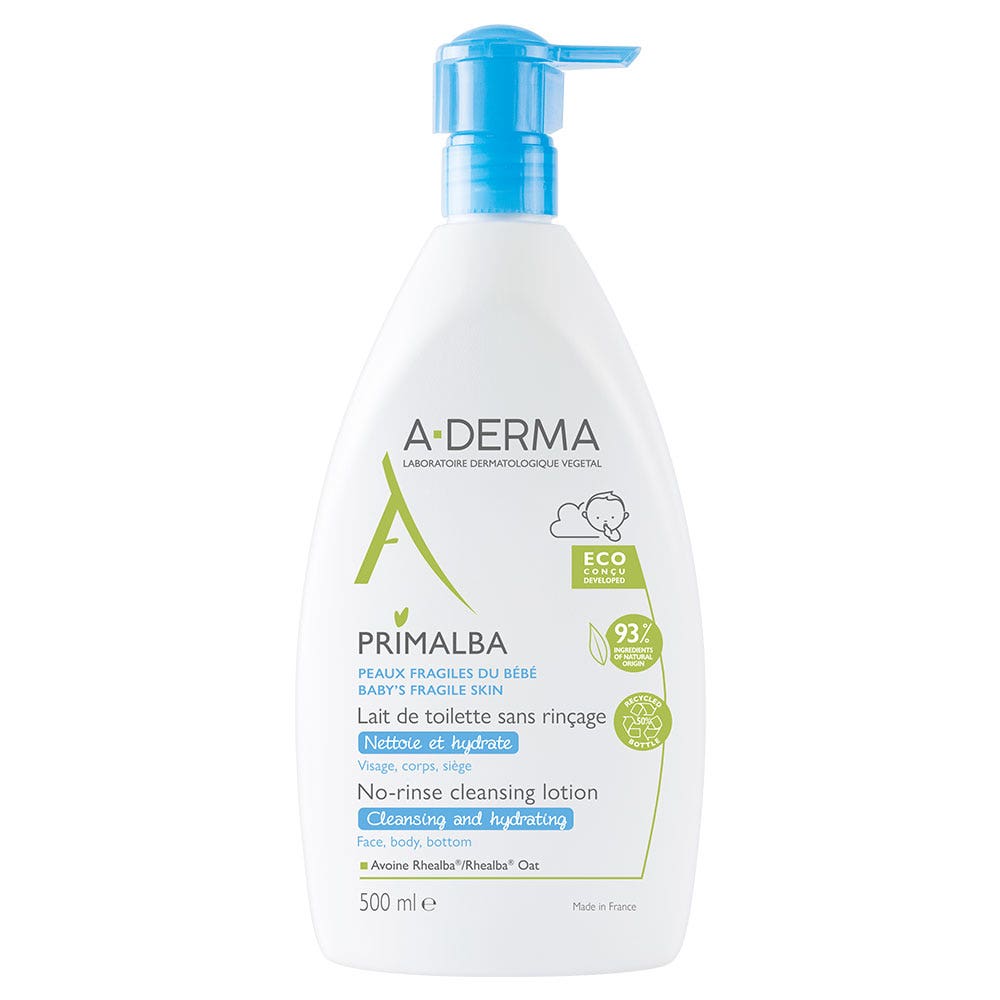 A-Derma Primalba Leche de limpieza pack diseño ecológico 500ml