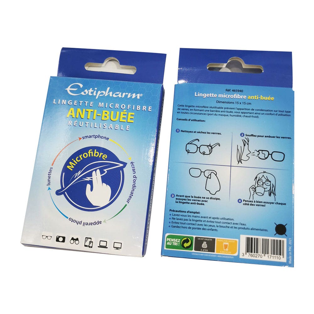 Estipharm Toallita reutilizable de microfibra antibacterias 1 unidad