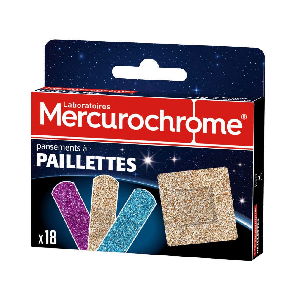 Mercurochrome Aderezos con purpurina 18 unidades