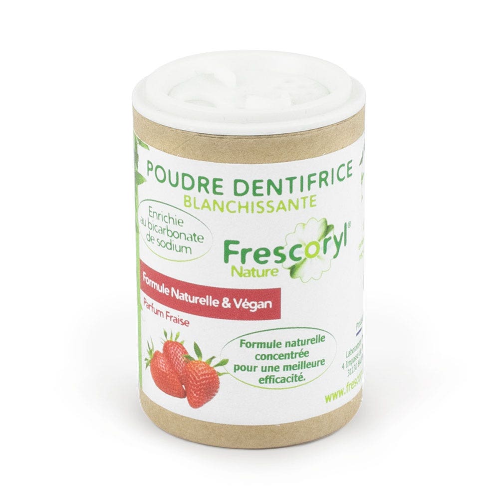 Frescoryl Polvo dentífrico blanqueador Sabor fresa 40g