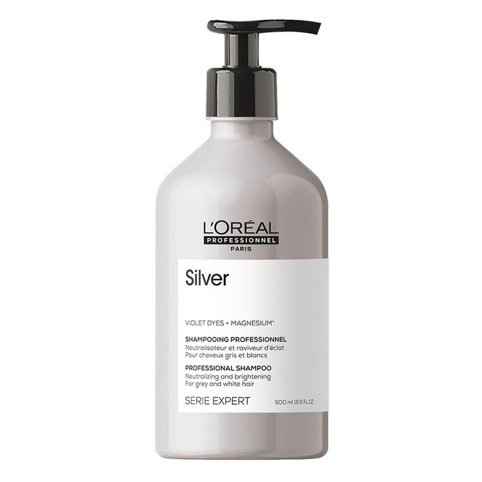 Champú blanqueador para cabellos grises y blancos 500 ml Silver L'Oréal Professionnel