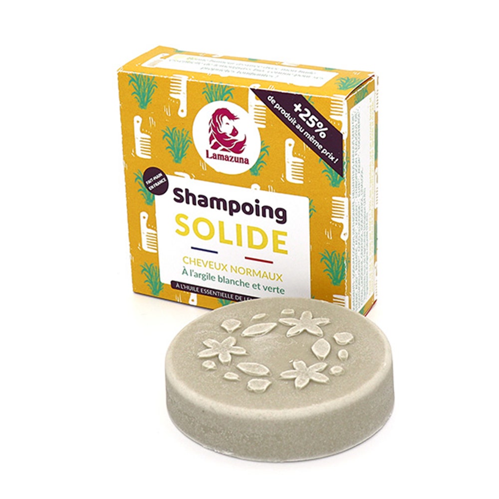 Lamazuna Champú Solidea de Arcilla Blanca y Verde con Hea Cabello normal 70g