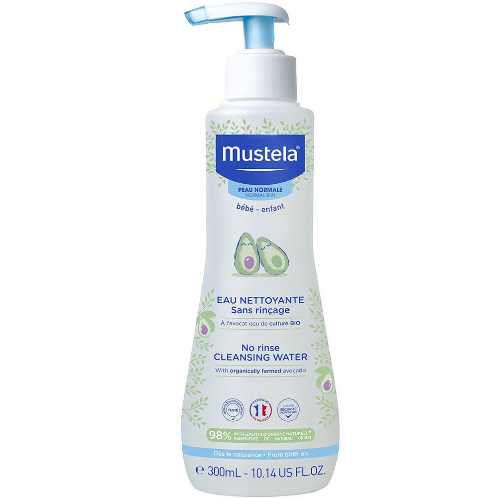 Mustela Agua Limpiadora Sin Aclarado Rostro y Nalgas Peaux Normales 300ml