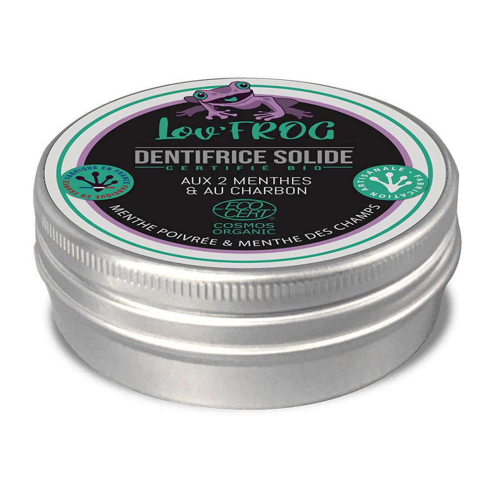 Lov'Frog Dentífrico sólido Menta y Carbón Activo Bio 50g