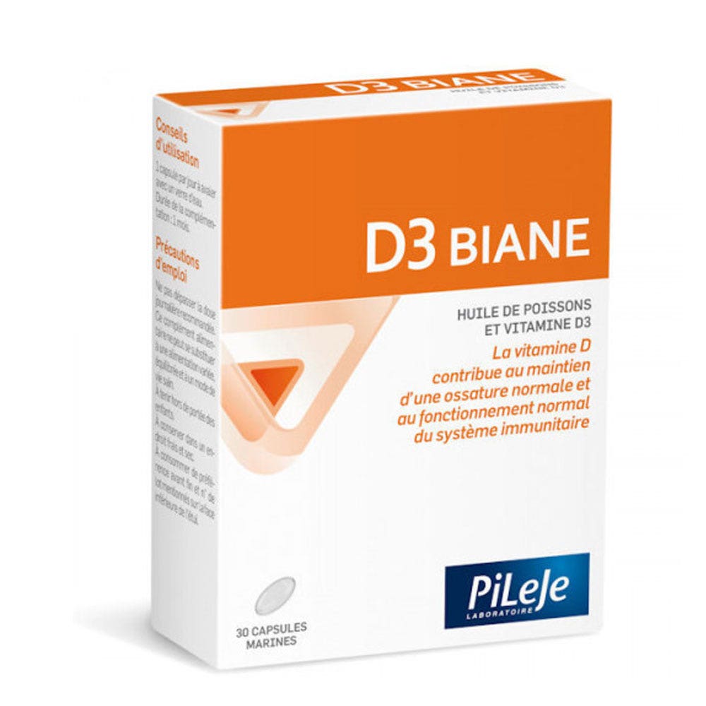 Pileje D3 Biane Vitamina D 30 capsules