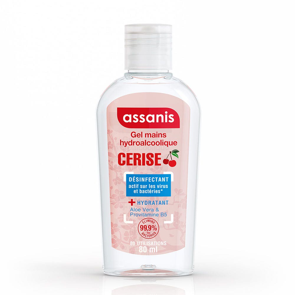 Assanis Pocket con Perfume Gel hidroalcohólico cereza 80ml