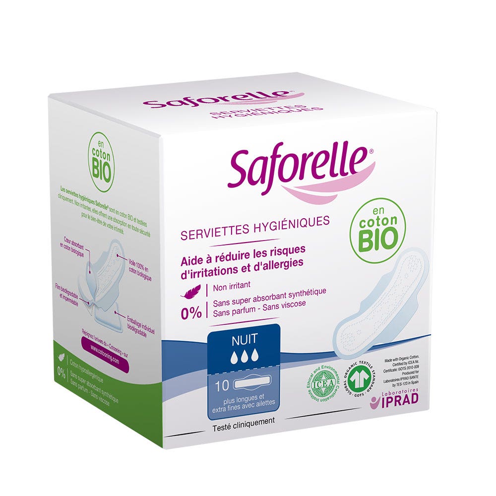 Saforelle Compresas De Noche X10 x10
