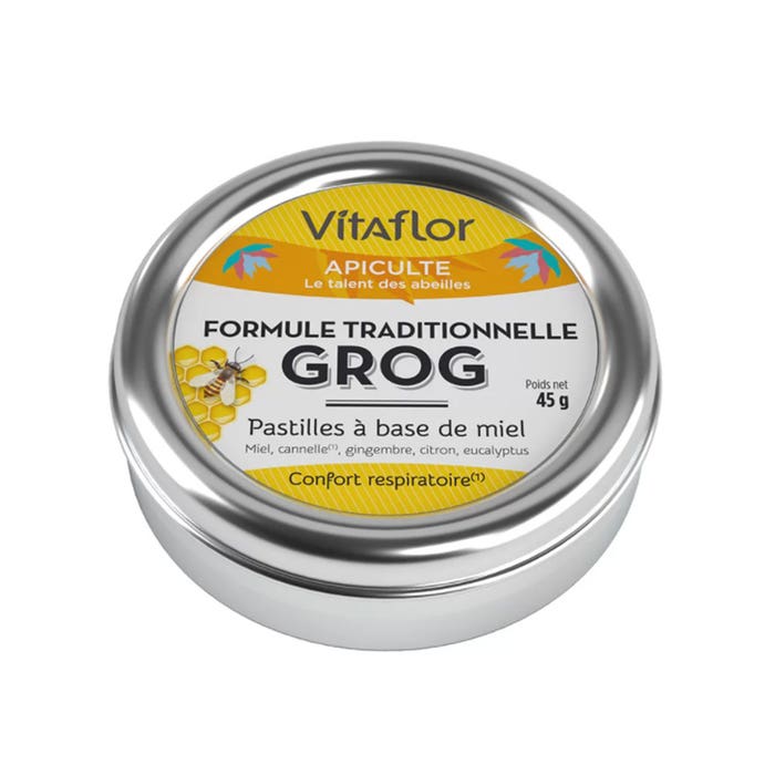 Vitaflor Pastillas a base de miel Grog 45g