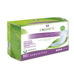 Organyc Extra almohadillas para incontinencia urinaria x10