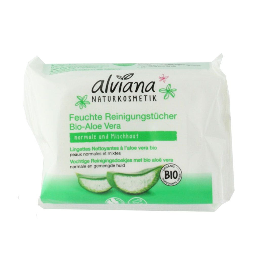 Alviana Toallitas Limpiadoras de Aloe Vera Ecológico x25u