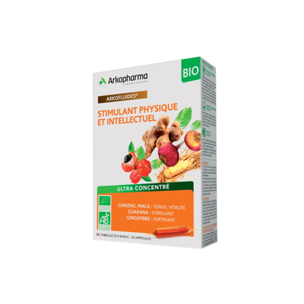 Arkopharma Arkofluidos Estimulante Bio, Energía y Vitalidad 20 ampollas
