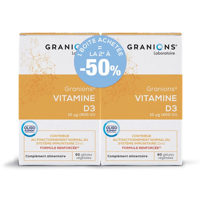 Granions Pack Granions Vitamina D3 - 2º con -50% de descuento 2x60 cápsulas
