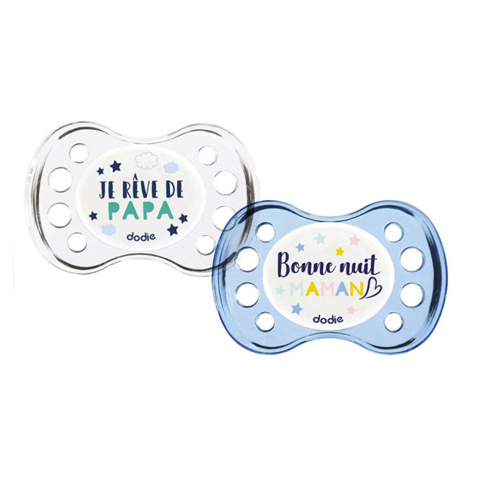 Dodie Chupetes Simetricos Fosforescentes De Silicona 6+ Meses X2 6 Mois et plus X2