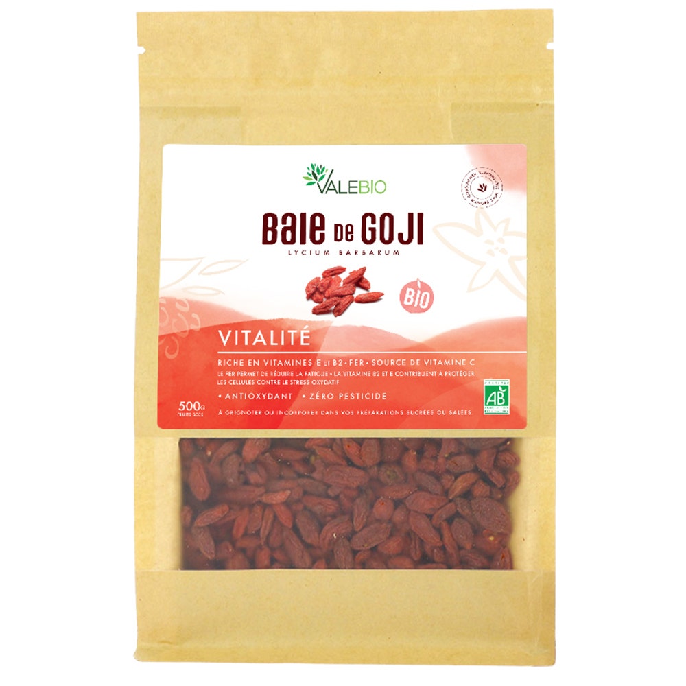 Valebio Superfruta de la baya de Goji ecológica 500g