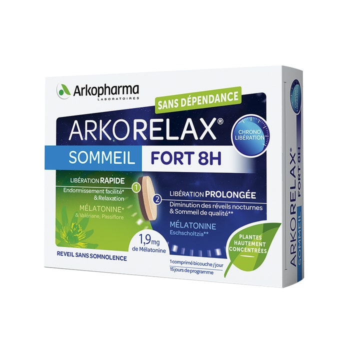 Arkopharma Arkorelax Sueño Forte 8H melatonina valeriana 15 comprimidos