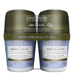 Sanoflore Deodorants Desodorante 24h algodón bio 2x50ml