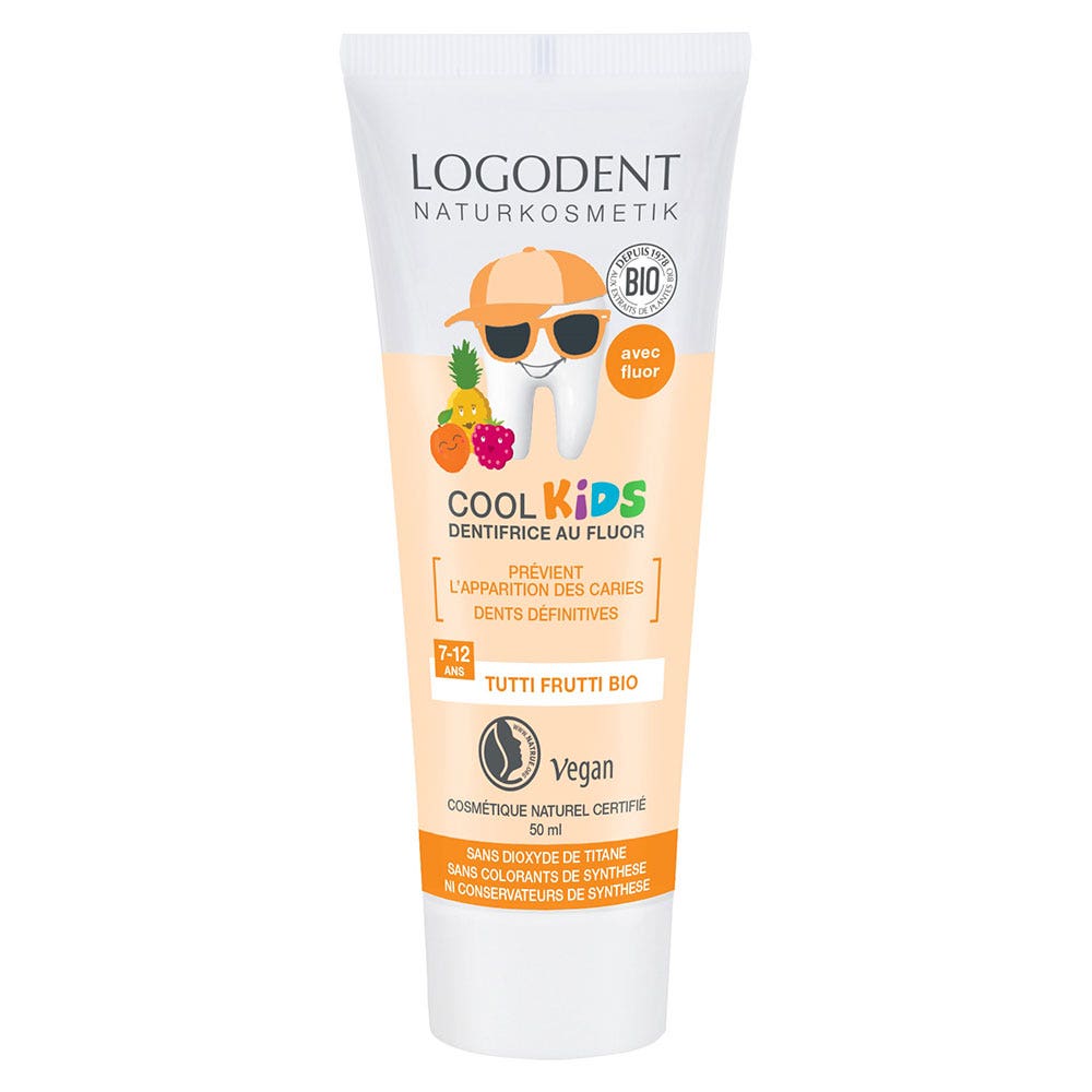 Logona Gel dentífrico con flúor Cool Kids Tutti Frutti 50 ml