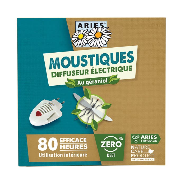 Repelente eléctrico de mosquitos + recambio 10 almohadillas 1 UNIDAD Aries