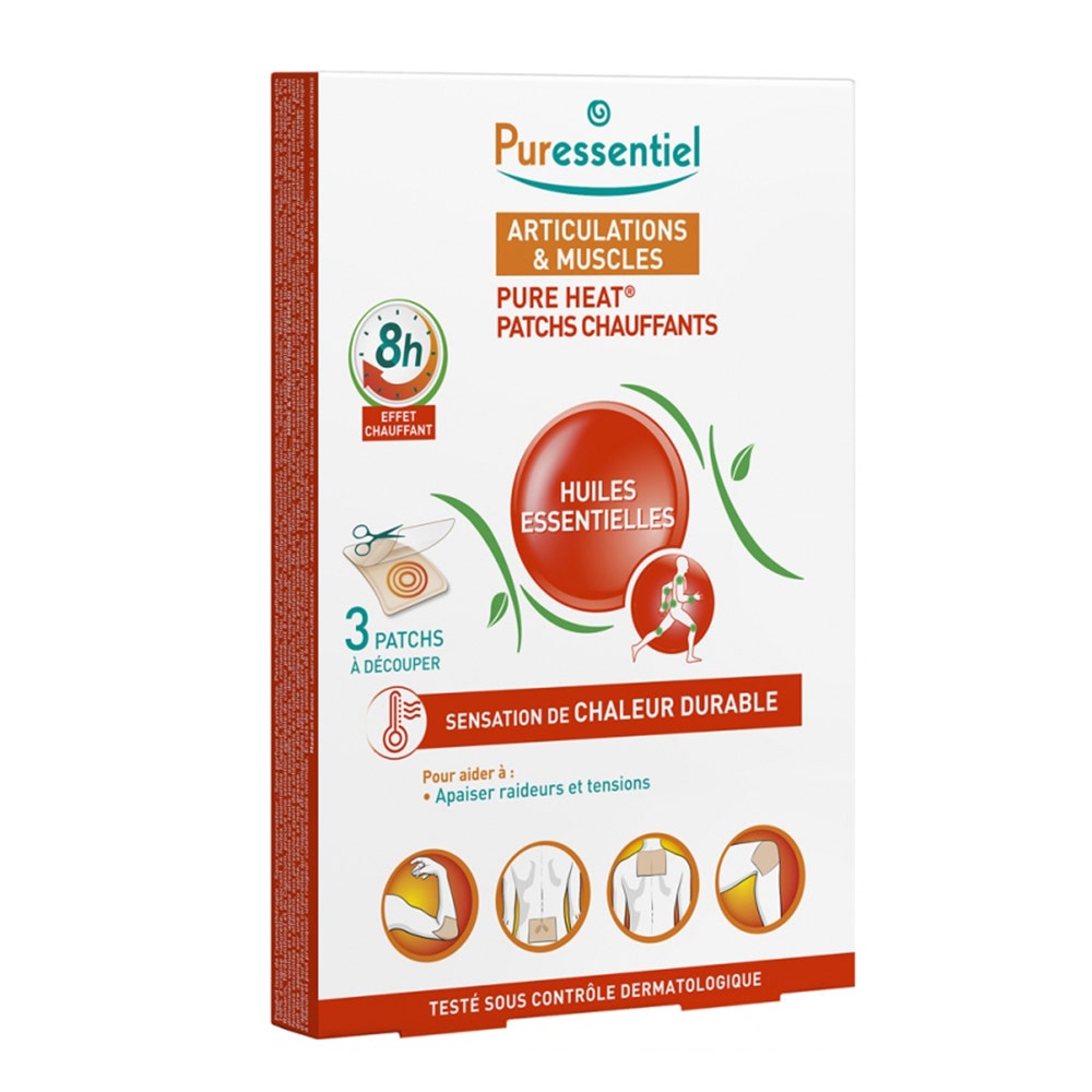 Puressentiel Articulaciones y Músculos Calor puro efecto 8 horas 3 parches calientes