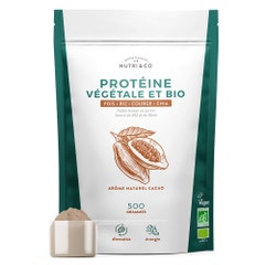 NUTRI&CO Proteína vegetal ecológica 4 Fuentes de Proteínas Vegano Sabor Cacao 500g