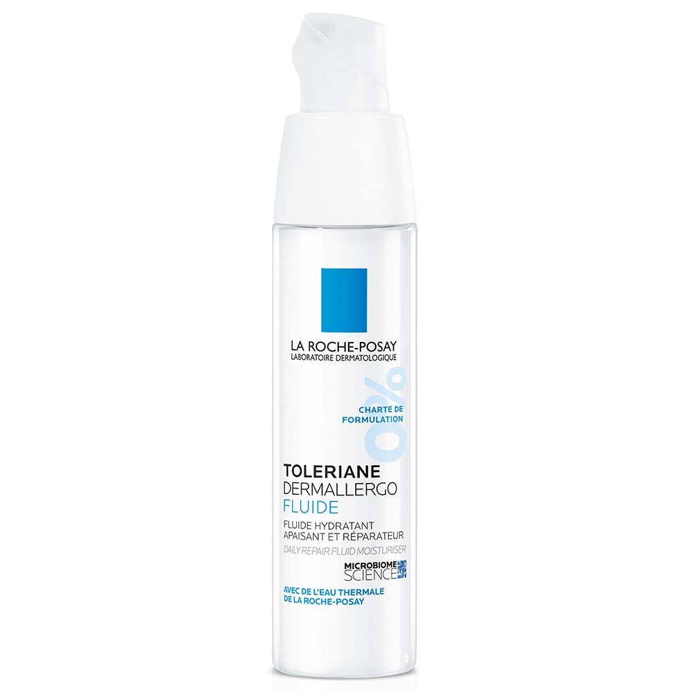 La Roche-Posay Toleriane Dermallergo Fluido Facial Calmante 48H Hidratación Intensa Pieles normales a mixtas, sensibles o alérgicas 40 ml