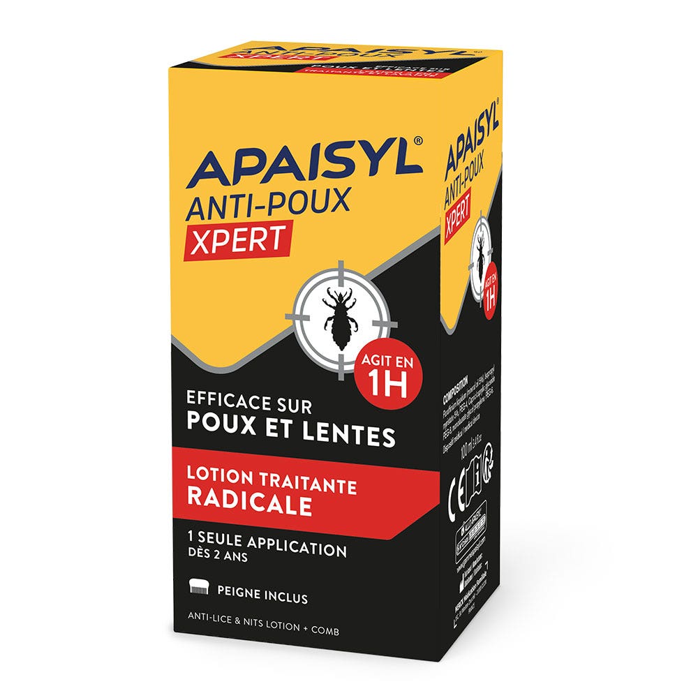 Apaisyl Antipiojos Loción tratante Xpert 100% radical para liendres y piojos 100 ml