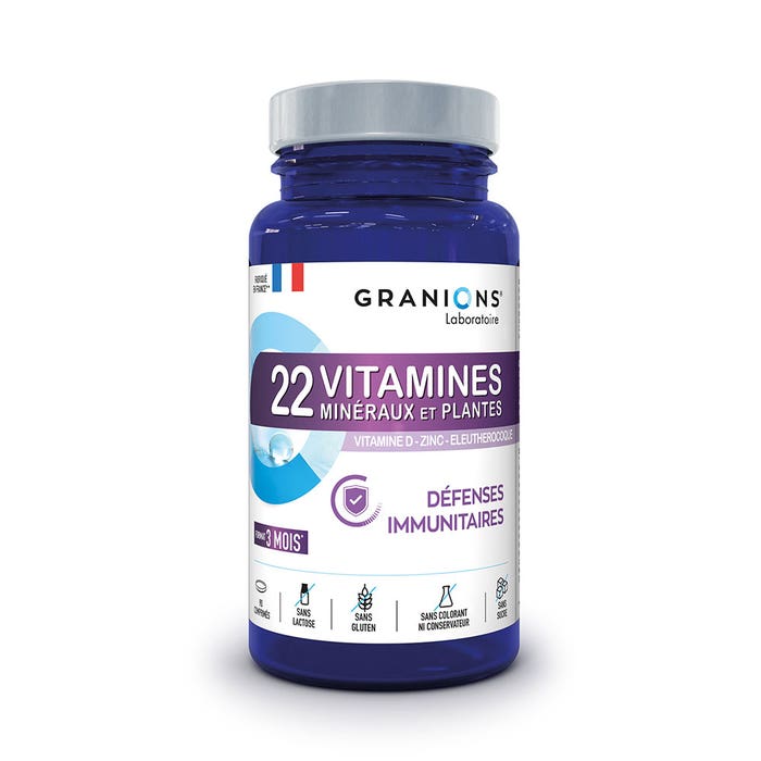 Granions 22 vitaminas minerales y plantas 90 comprimidos