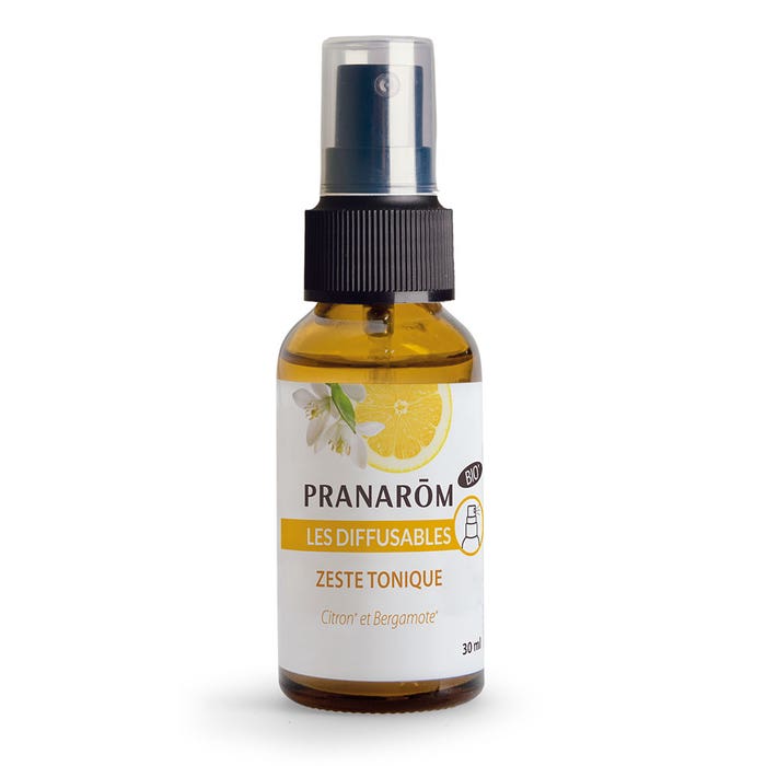 Tónico orgánico Zest Spray 30 ml Les diffusables Limón y bergamota Pranarôm