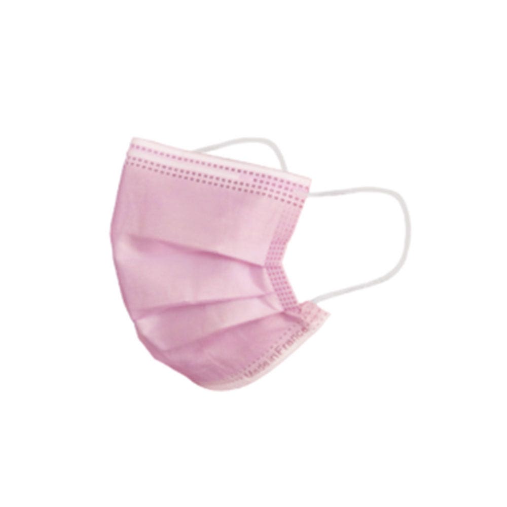 Auriol Mascarilla quirúrgica infantil rosa 3 pliegues Marcado CE - Norma EN14683-2019 TIPO II x50