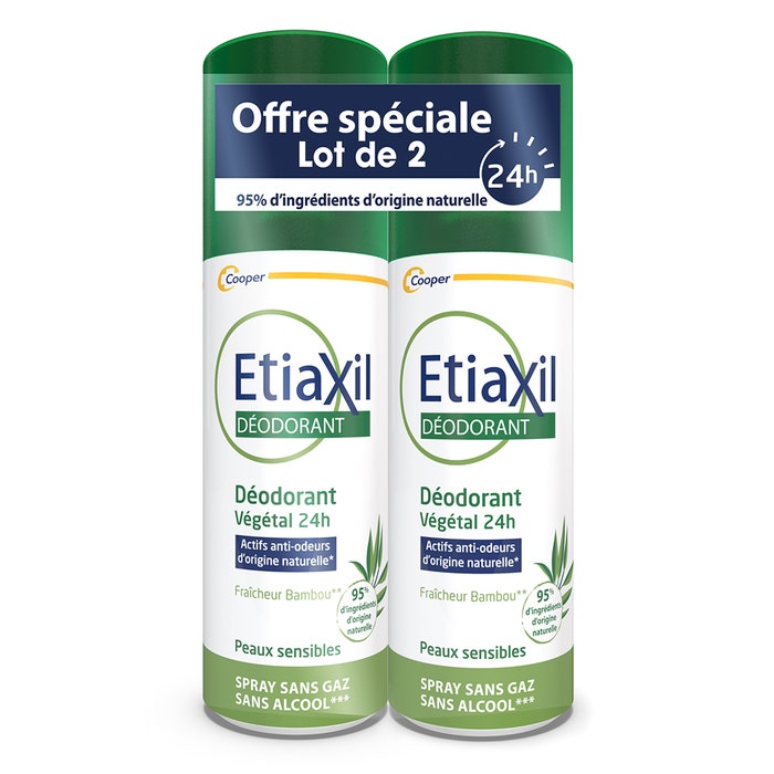Etiaxil Desodorante Spray para plantas 24h Piel sensible 2x100ml