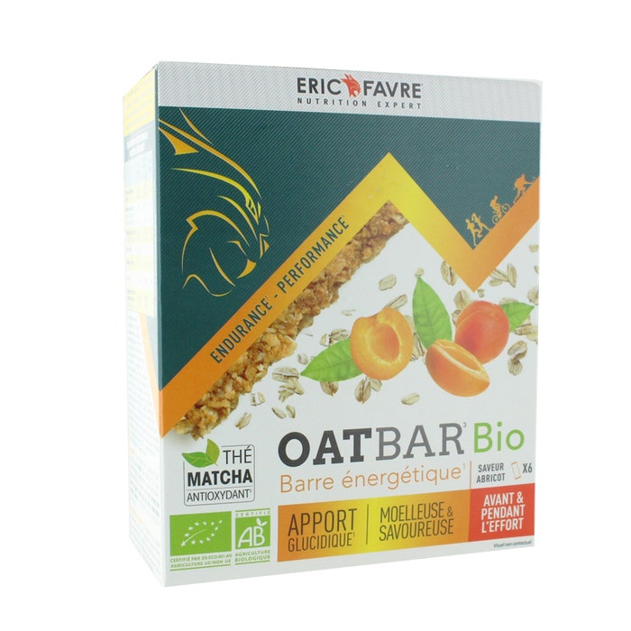 Barrita de avena ecológica 6 barras de 55 g Snacking Healthy sabor albaricoque Eric Favre