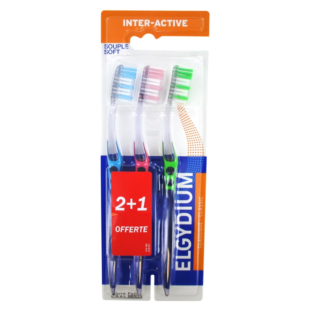 Elgydium Cepillo dental Trio Souple Inter-Active x3