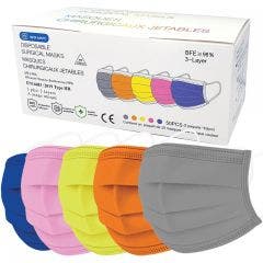 Mascarillas quirúrgicas desechables de colores 5 sobres de 10 Type IIR EN 14683:2019+AC:2019 Vog Protect