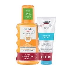 Duo Sun Oil Control transparent SPF 50 + Mini SUN SENSITIVE RELIEF Après-soleil OFFERT Sun Protection Eucerin