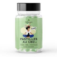 CBD 10mg Pastillas de manzana sin azúcar x 40 caramelos CBD Delicure