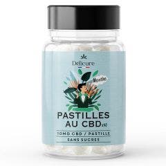 CBD 10mg Pastillas de menta sin azúcar x40 Caramelos CBD Delicure