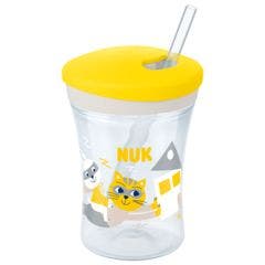Tasse Avec Paille Action Cup 12 Mois Et Plus Nuk AMARILLO