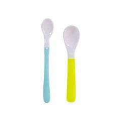 Dúo de cucharas blandas para bebés Jaune et bleue Petipouce