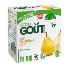 Gourdes de fruits Bio 4x85g Dès 4 Mois Good Gout PERA WILLIAMS