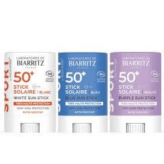 Stick Solar SPF50+ Bio con color SPORT viaje 12g Soins Solaires Laboratoires De Biarritz
