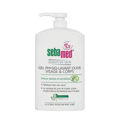 Gel Physio-nettoyant Olive Visage Et Corps 1L Peaux sèches et sensibles Sebamed