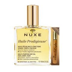 Aceite seco multifuncional 100ml + Roll-on Or 8ml Huile Prodigieuse rostro cuerpo y cabello Nuxe