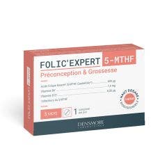Folic'expert Acide Folique (5-MTHF) 90 comprimés Préconception et grossesse Densmore