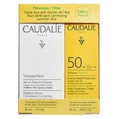 Cofre Crema Solar Facial Antiarrugas Spf50 + Serum Vinoperfect Caudalie