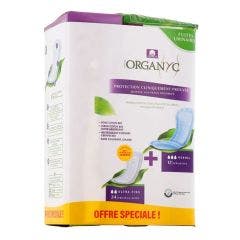 Toallas normales x12 + 24 salvaslips extrafinos gratis Organyc
