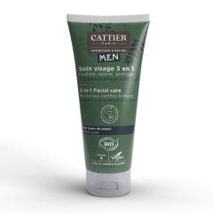 Cuidado facial ecológico 3 en 1 50 ml Homme Todo tipo de pieles Cattier