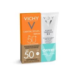 Emulsión Toque Seco SPF50+ 50ml + Leche Limpiadora 3en1 gratis Capital Soleil Vichy