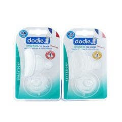Tetinas Planas Cuello Ancho 0-6 Meses X2 Tetinas Sensacion+ Dodie