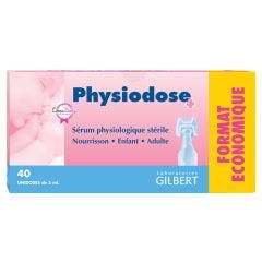 Suero Fisiologico 40 Monodosis X Physiodose+ 40 Unidoses de 5ml Gilbert